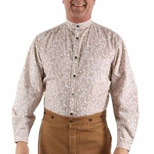 Men's Beige Patterned Shirt
